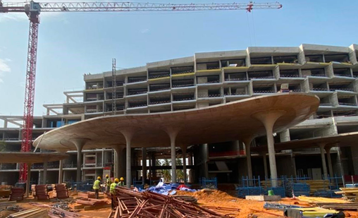 Canopy of Sofitel Hotel in Cotonou under construction 